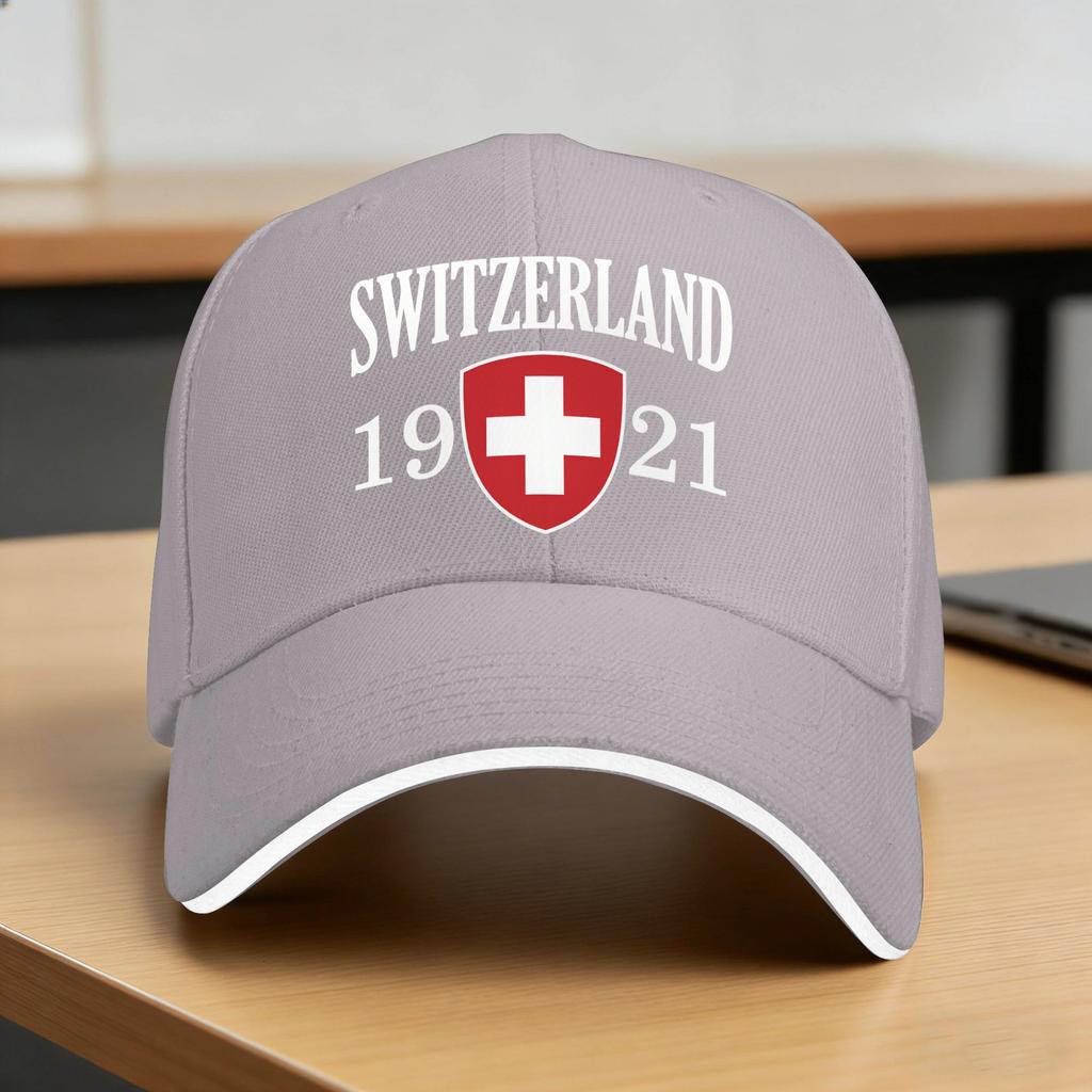 Swiss Switzerland Flag Sun Baseball Cap Summer FeUnisex Unisex  Print Trucker Hat High Quality Stylish Outdoor Sport Baseball Caps
