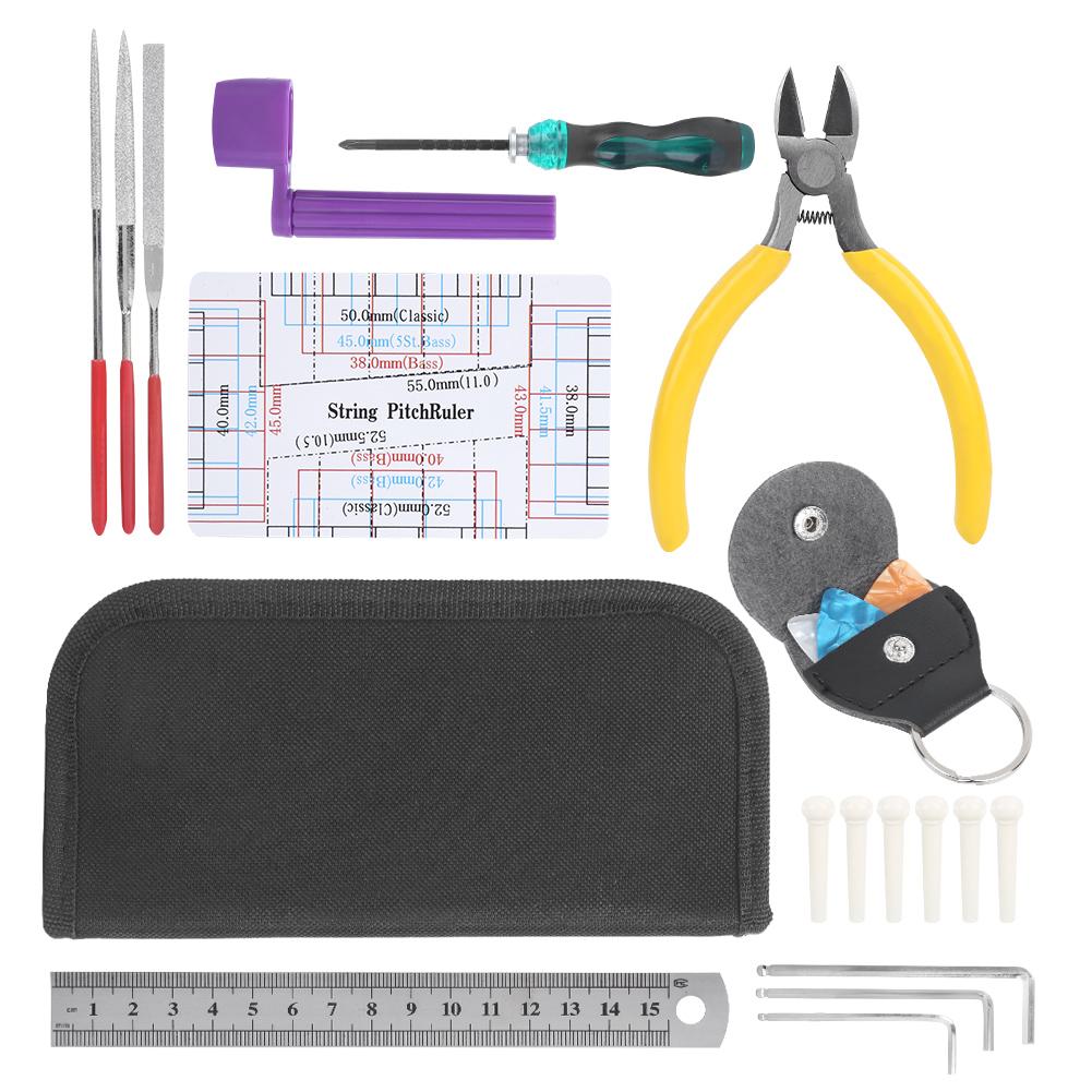 22Pcs Set Metal Guitar Repairing Maintenance Tool Kit Musical Instruments Accessory