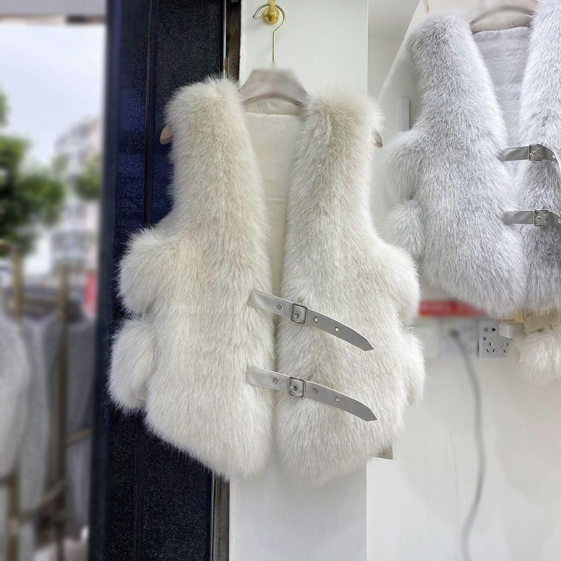 Winter junge neue imitation pelz weste frauen kurze feste farbe mantel verdickt und dünne ausländische weste