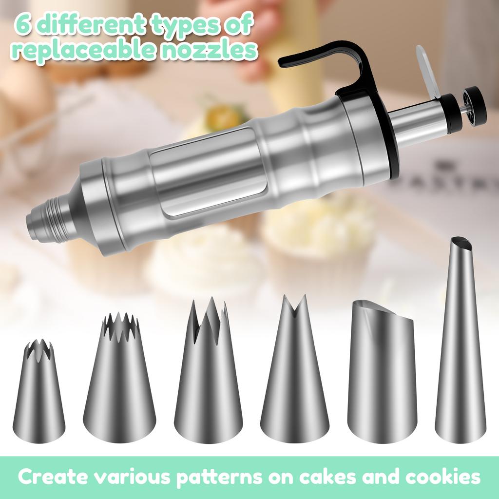 7/13Pcs Piping Gun Dessert Decor Syringe Set with Nozzles Reusable Cream Cake Decor Syringe for CakeShop Kitchen Baking Supplies