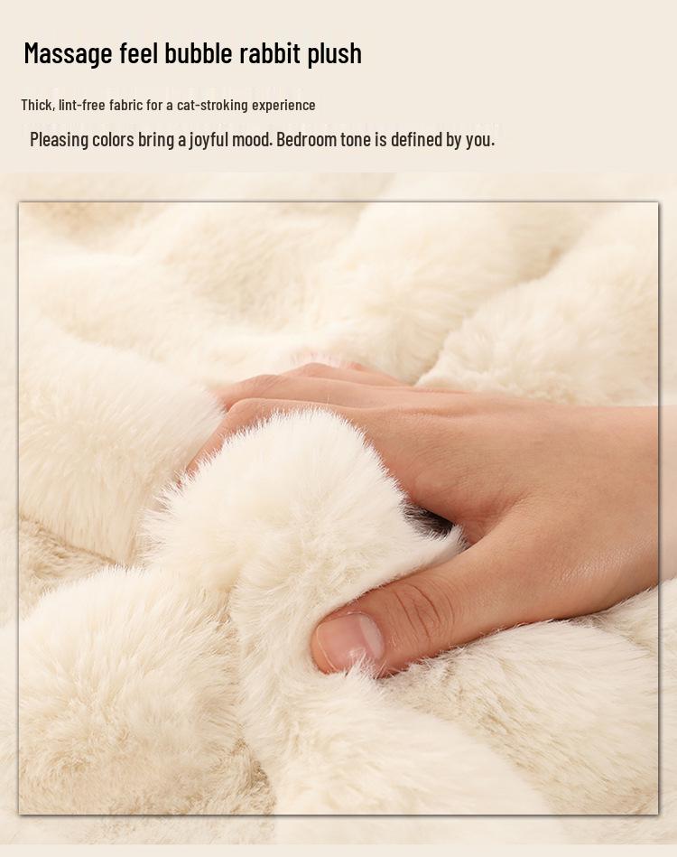 New Cream Plush Bubble Pile Rug - Bedroom, Bedside, Living Room, Bay Window, Sofa Cushion & Blanket Pad