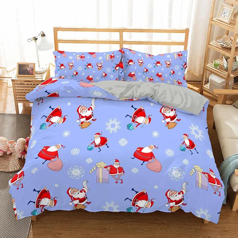 3D Printed Merry Christmas Bedding Set Queen/Twin/King Size  Christmas Decoration Home Bedclothes with Bedding Pillow