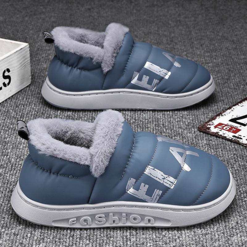 

Мужская зимняя обувь на платформе, повседневные домашние тапочки из хлопка, удобные, с круглым носком, без застежек, эластичная модель Wild Plus Velvet Main Push 40-41 чёрный