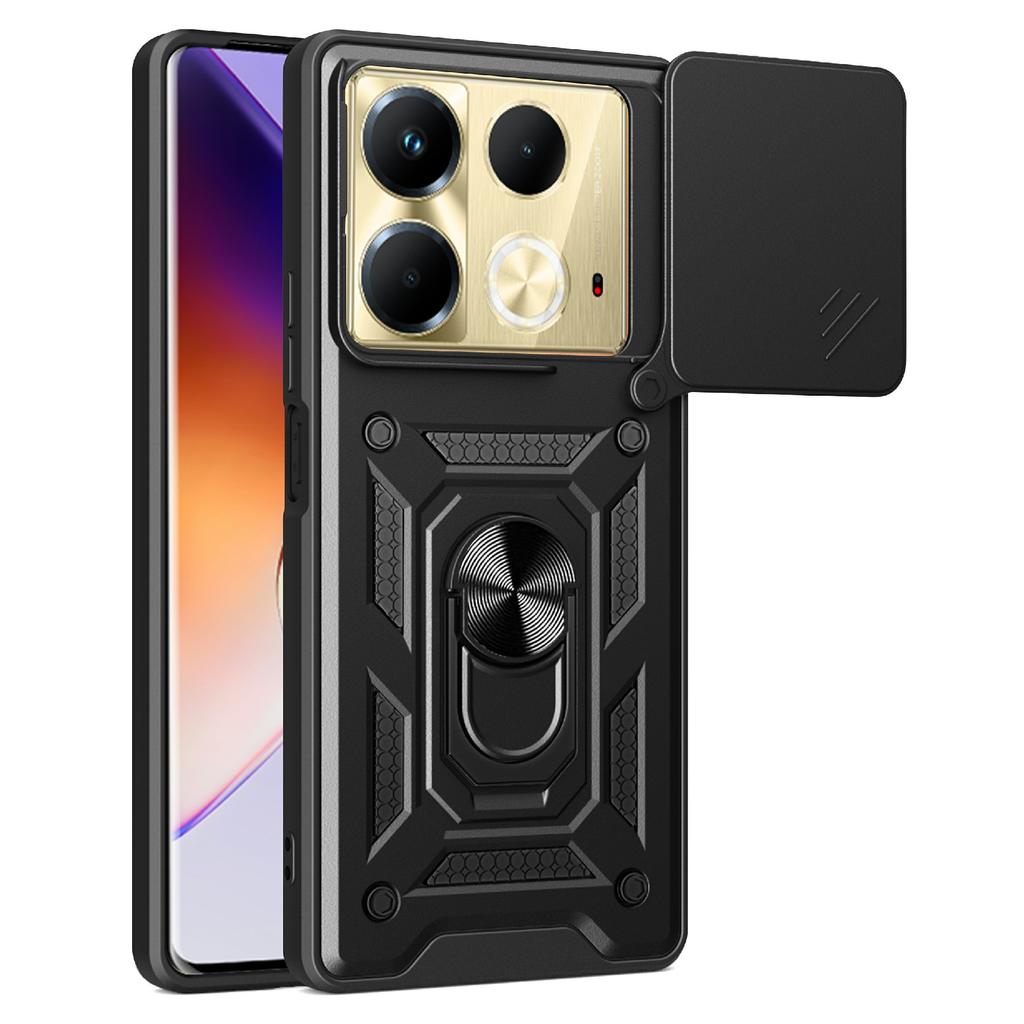 For Infinix Note 40 Cell Phone Case Slide Lens Guard Dust-Proof PC+TPU Phone Shell