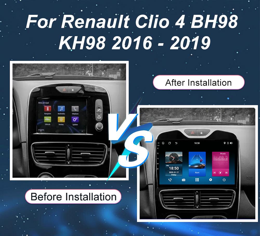 MGRT1 Carplay Car Radio Stereo For Renault Clio 4 BH98 KH98 2016 - 2019 Auto Multimidia Video Player GPS QLED Screen NO 2din Head Unit