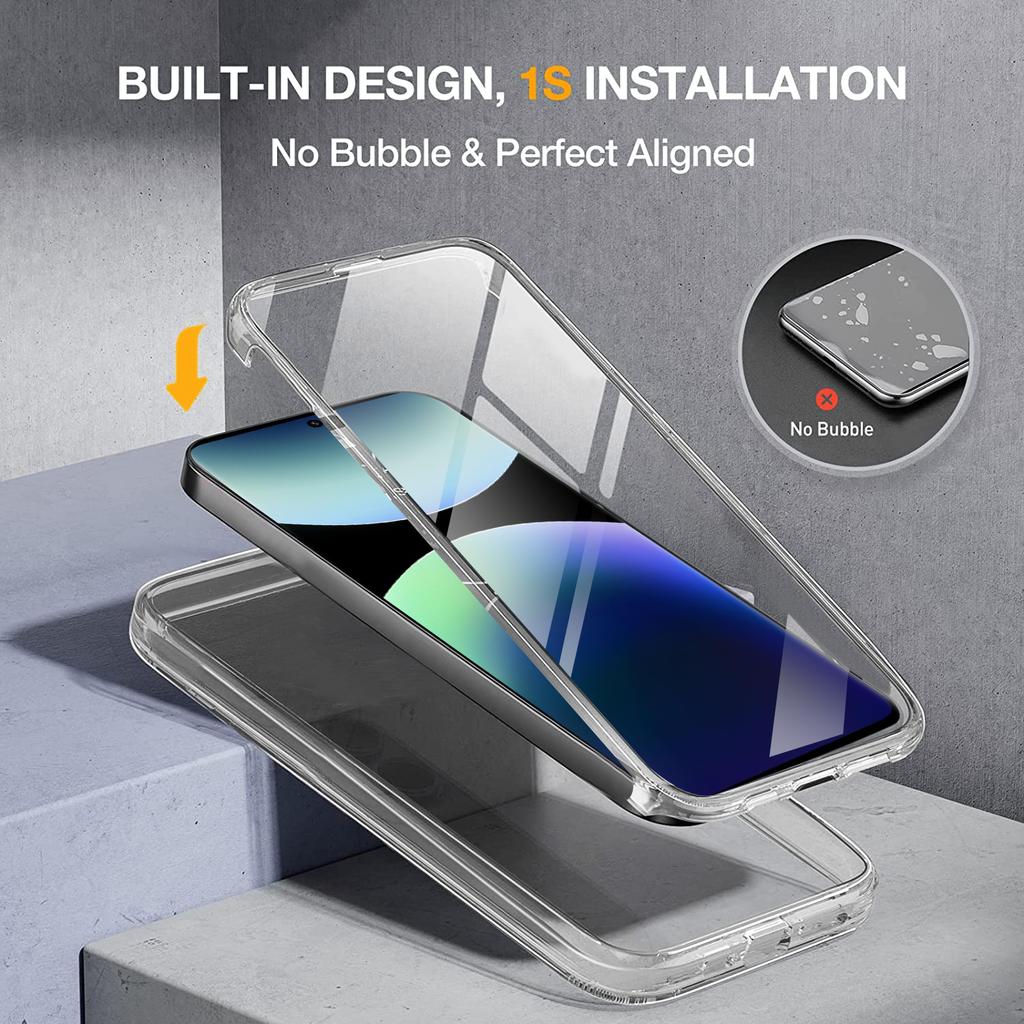 360° Full Body Shockproof Phone Cases For Xiaomi Redmi Note 14 13 12 11 Pro Plus Redmi 14C 13C 12C PC+TPU Screen Protector Cover