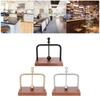 Table Napkin Holder with Lifting Ball Solid Wood Base Metal Rack Napkin Dispenser for Home Restauran