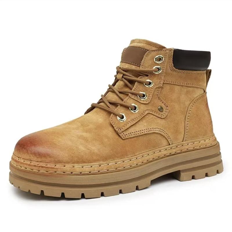 2026 New High Top Boots Men's Leather Shoes Fashion Motorcycle Ankle Boots for Men Winter Boots Man Shoes Lace-Up Botas Hombre