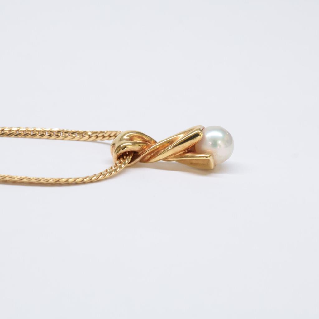 MIKIMOTO K18 0.2" 1P Pearl Necklace Yellow GoldUsed