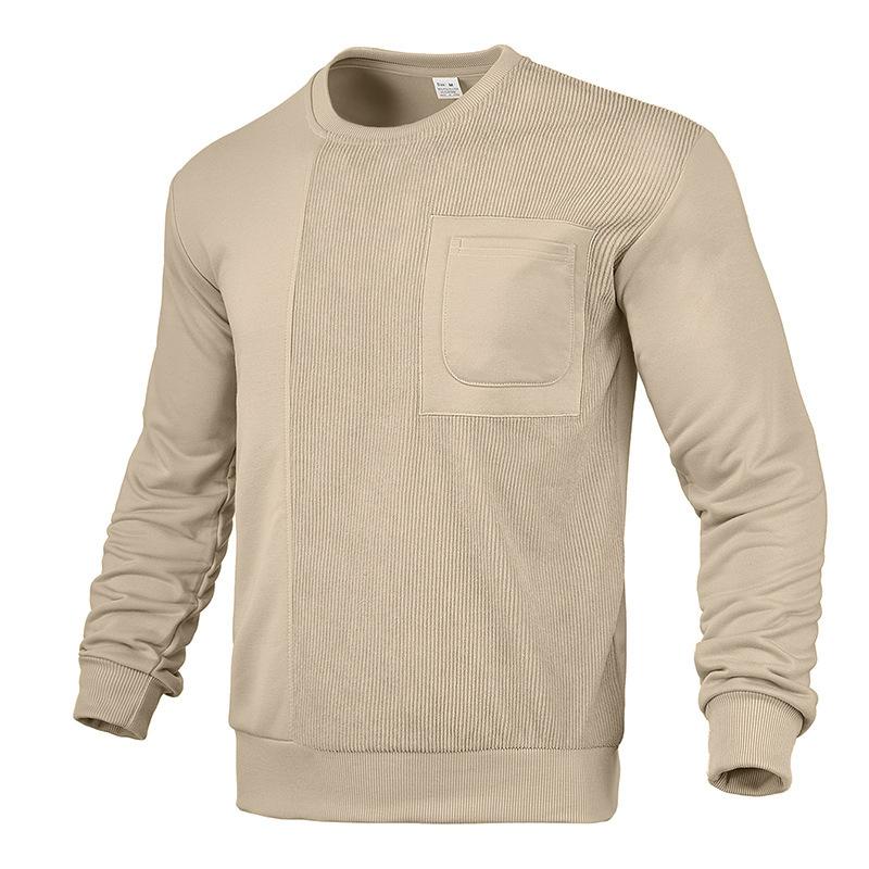 Autumn and Winter New American Splicing Crew Neck Men's Casual Sweater