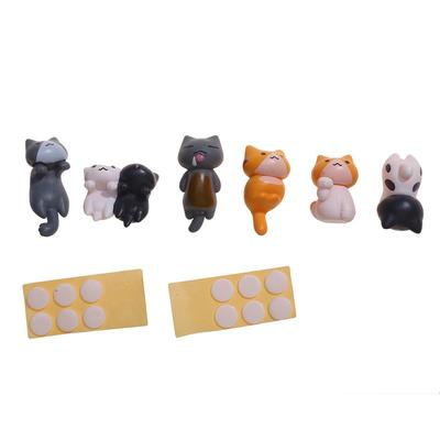 6/12pcs Cute Mini Cat Ornament Car Center Console Decoration Ornaments Auto Dashboard Rearview Mirror Decor Car Accessories