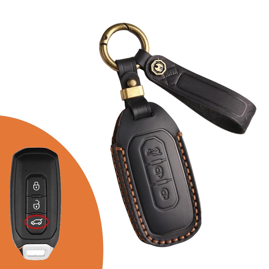 Premium Cowhide Key Cover for 2020 Jiangling Ford Yuhu - Unisex Full Protection