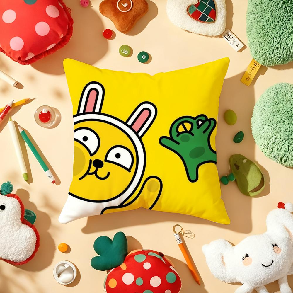 Cushion Cover Plush Fabric Soft Double-Sided Printed Sofa Warm Winter Home Gift Pillow Cover C-Choonsik Kakao Kakaotalk