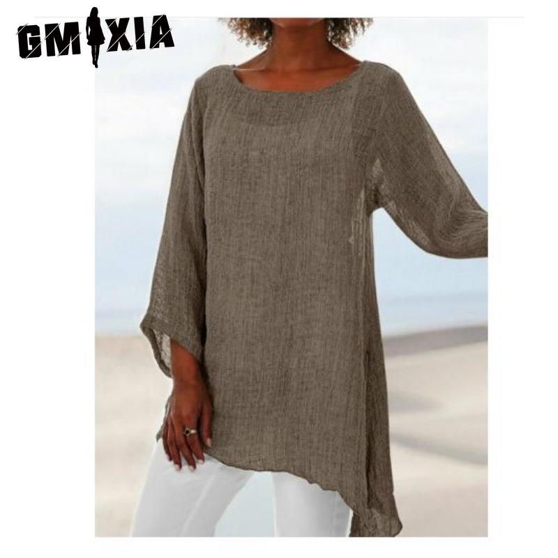 

GMXIA Women s Fashion Casual Solid Color Print O Neck Blouses & Shirts XXXL хаки
