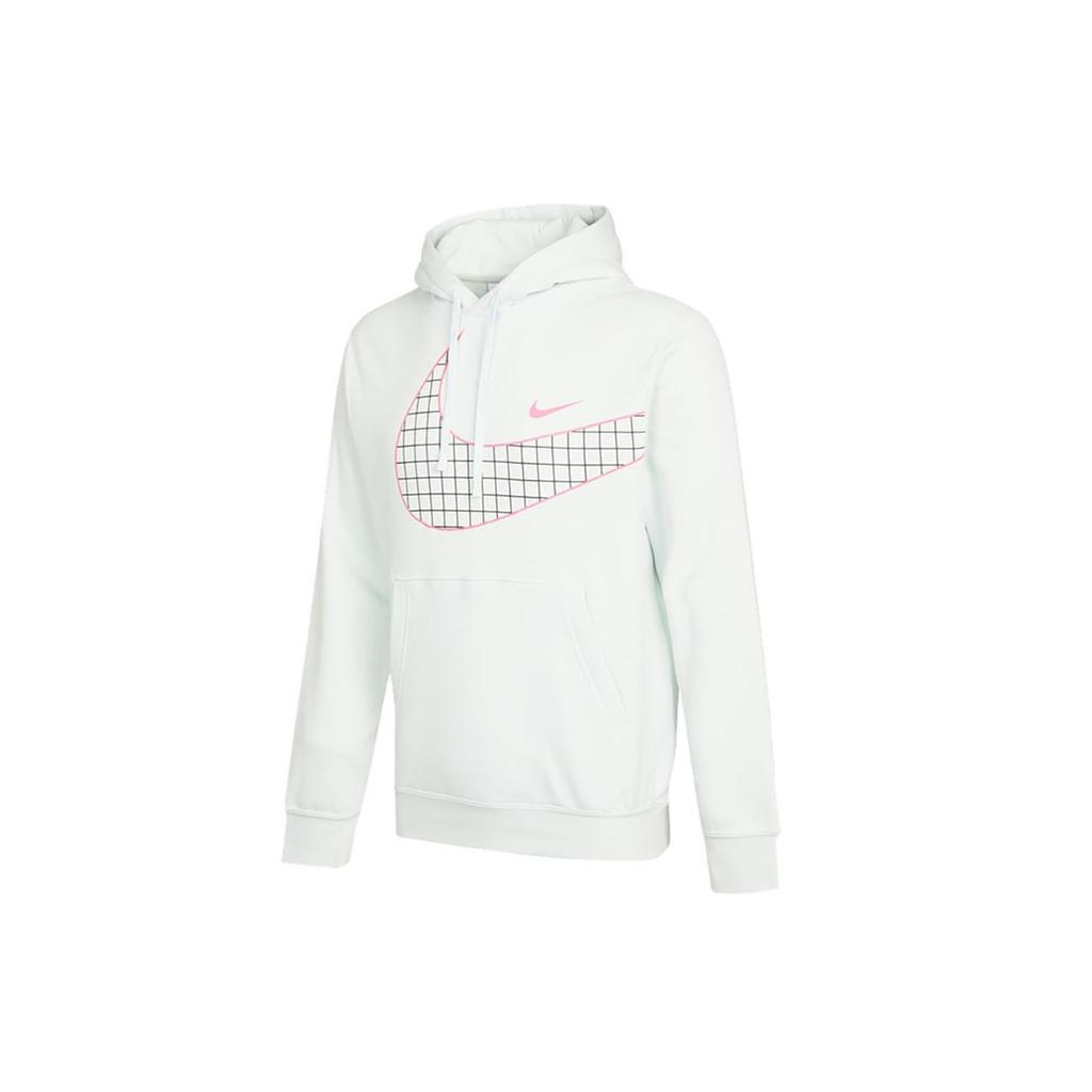 Nike Odzież sportowa Dzianinowa bluza z kapturem z nadrukiem logo oversize Męska bluza Phantom-Light-Green DO6936-461