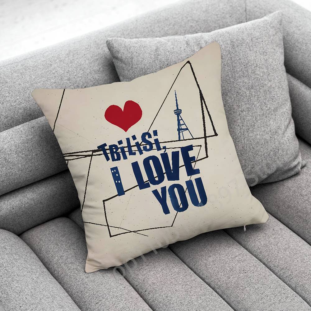 Georgia Tbilisi Passport Flag Map Throw Pillow Case For 45cm 40cm 30cm 50cm 55cm Square Home Pillowcase Case