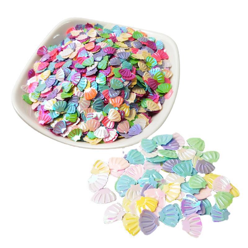 Yaleduo 8mm Mini Gold Shimmer Seashell Sequins - Eye Makeup, Stationery, DIY Jewelry, Epoxy Glitter