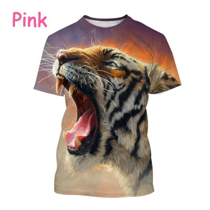 Tiger 3D Cool T-shirt Fashion Men's Animal Art Tiger T-shirt Harajuku Novelty Hip Hop Unisex Street Short Sleeve