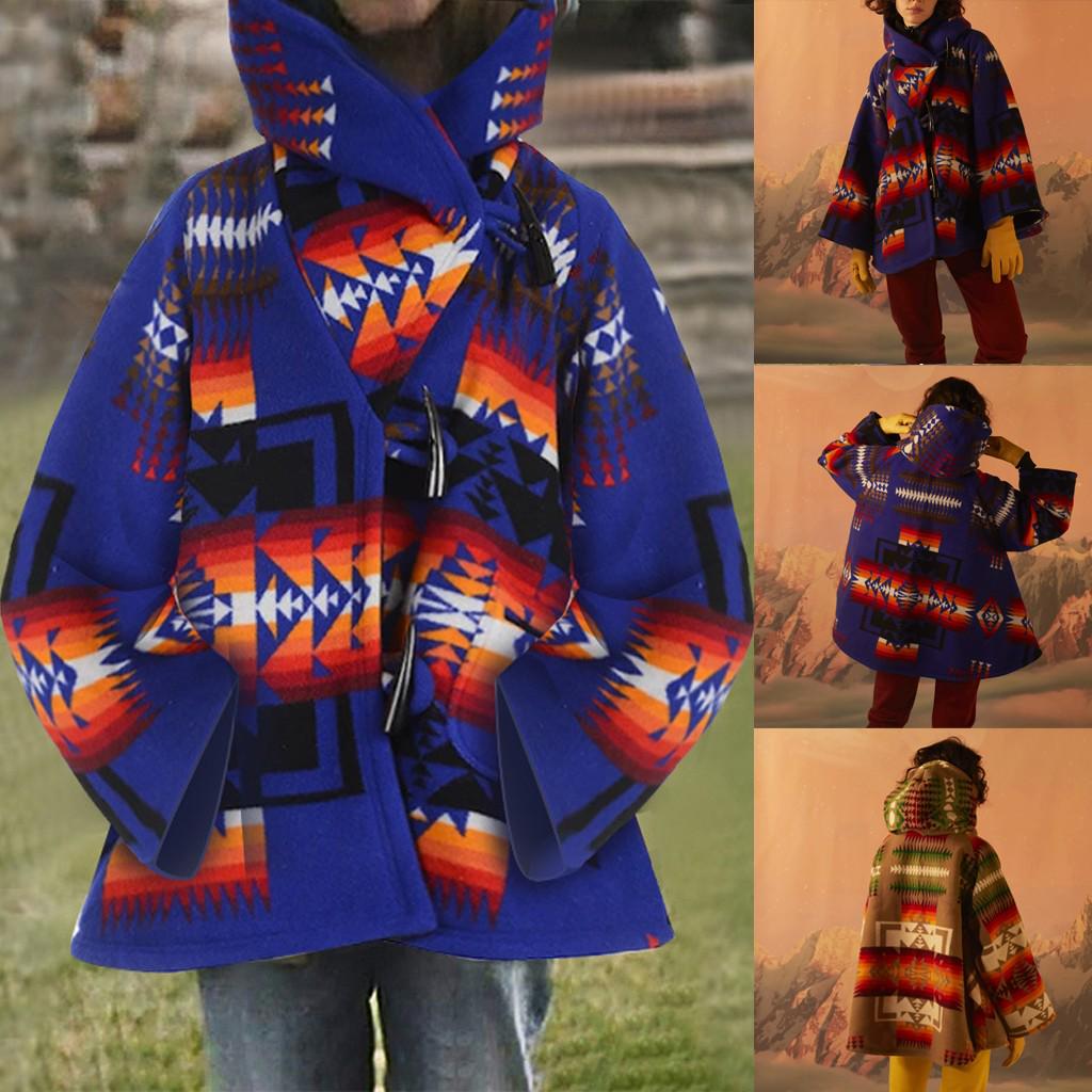 

Женская повседневная куртка с капюшоном и карманами на пуговицах в стиле ретро с длинным рукавом