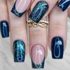 24Pcs Short French Tip False Nails Shimmer Ballet Nail Art Full Cover Sheer Press On Manicure Tips For Girls Daily Wear