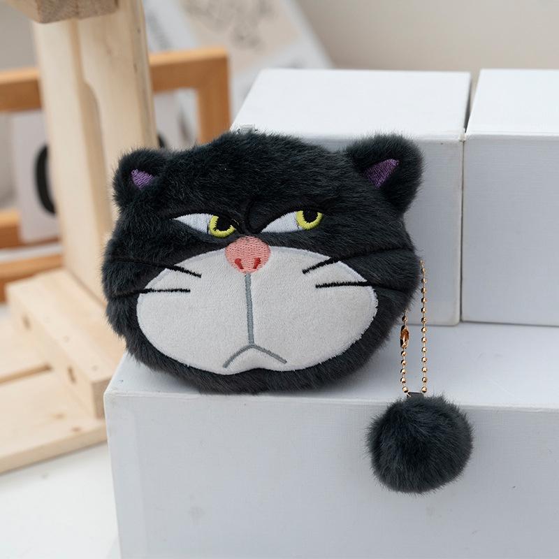 Cute Cartoon Cat Plush Coin Purse Keychain Earphone Storage Bag Backpack Hangings Ornament Gifts