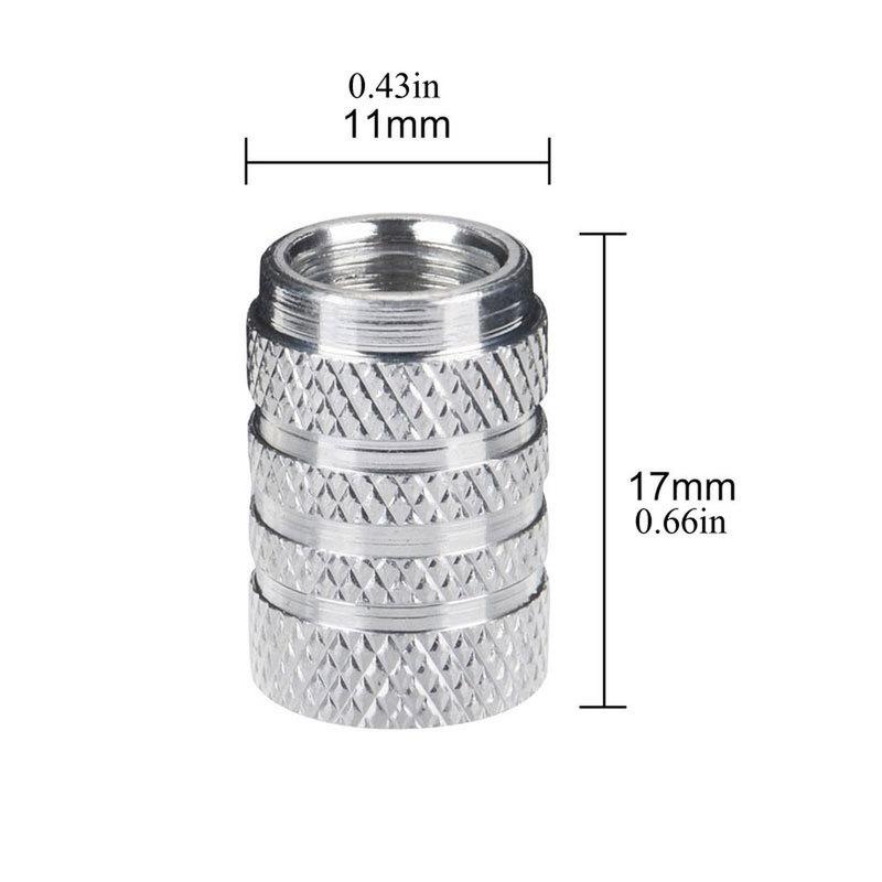 4Pcs Car Tire Valve Stems Cap Knurling Style Tire Valve Cap Aluminum Tire Wheel Stem Air Valve Cap Car Universal Accessories