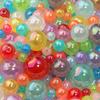 20-100pcs Jelly Color Acrylic Beads Plated Color Round Loose Spacer Beads For Jewelry Making DIY Bracelet Necklace Accessories