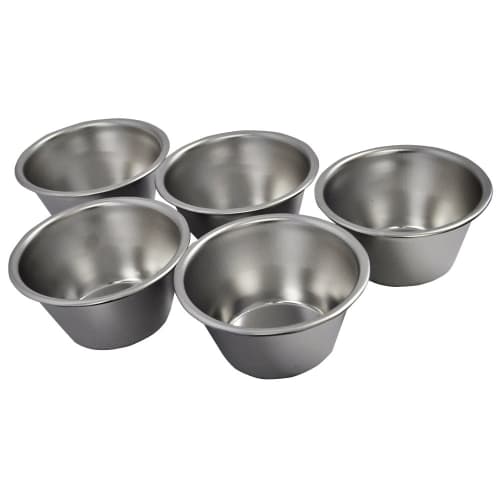 KAI [Pudding Cup Container Set] Pudding and Jelly Stainless Steel Mold Large Set of 5 Made in Japan DL6234