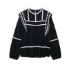 TAOP&ZA Women's Ethnic Style Ruffle Sleeve Embroidered Shirt