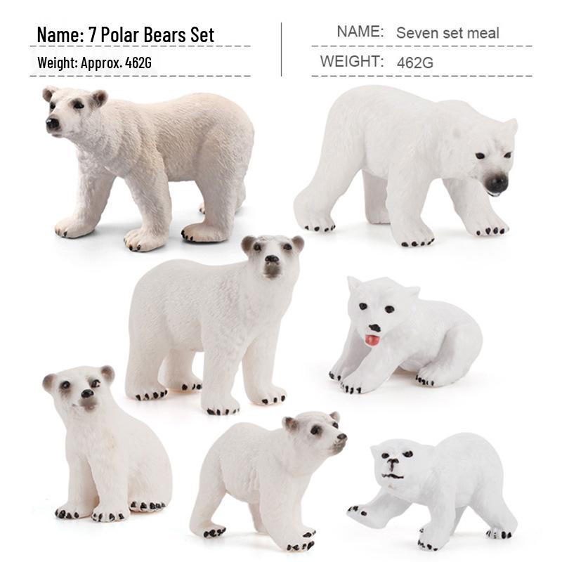 Cognitive Marine Animal & Polar Bear Toy Figurines Set for Early Childhood Education