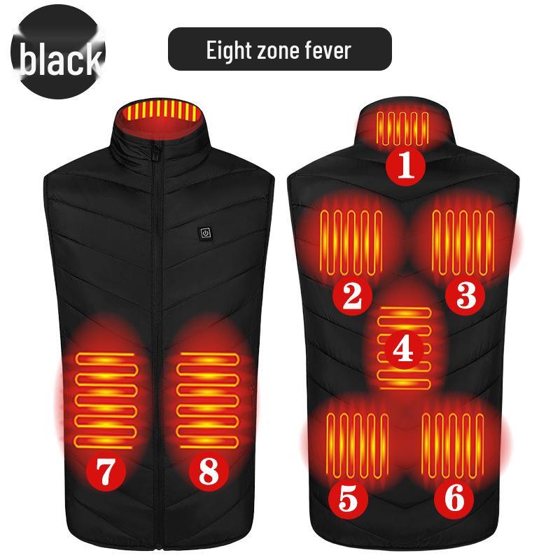 Unisex Smart Heated Vest with Temperature Control - Winter Warmth, Cotton, Plus Size