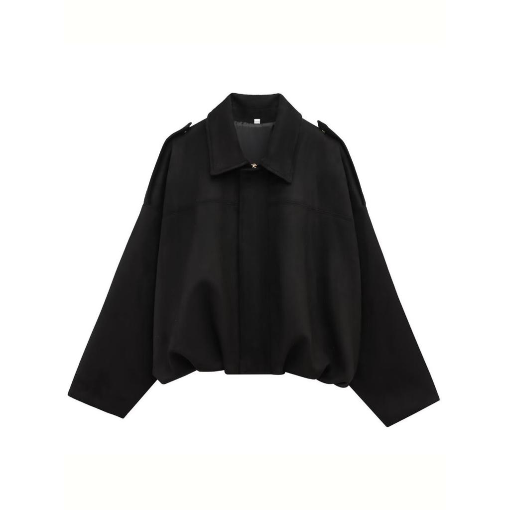 Fall Winter Women Fashion Batwing Sleeve Zipper Bomber Jacket Casual Outerwear, European American Style Women's Coat for Wholesale