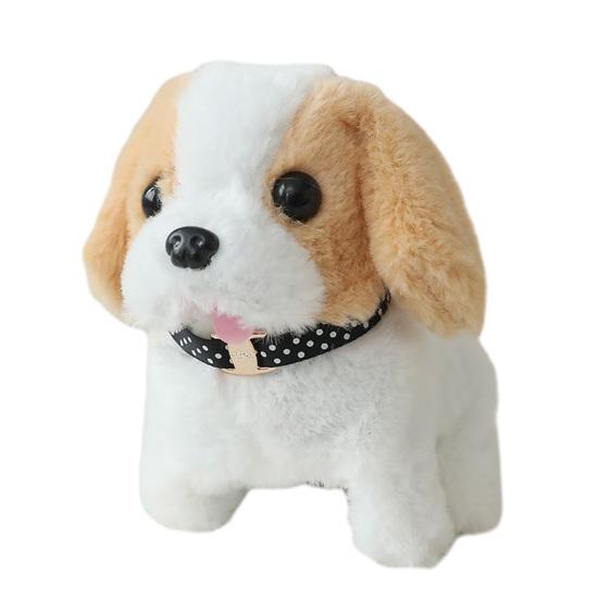 Kids Electric Plush Dog Toy Interactive Barking Nodding Movable Tail Walking Puppy Plushie Toddlers Educational Simulation Stuffed Animal Toy