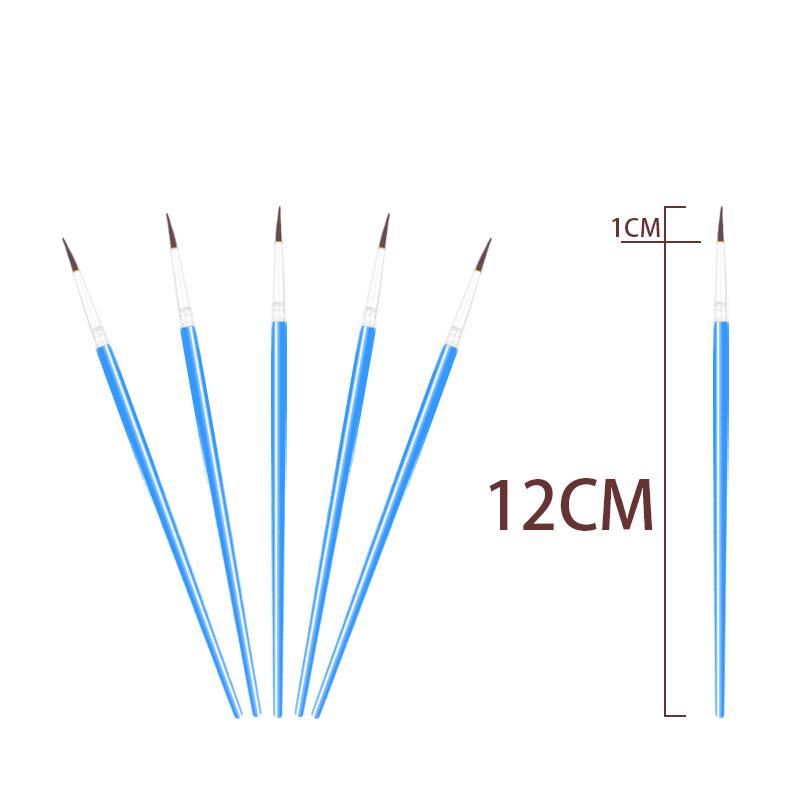 12.5CM Fine Point Paintbrush - Black Nylon Bristles for Watercolor & Acrylic. 12.5cm Liner Brush