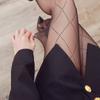 1 Pc Valentine'S Day Women'S Diamond Pattern Black Rhinestone Pantyhose, Glamorous Sexy Style Stretchy Slimming Hosiery