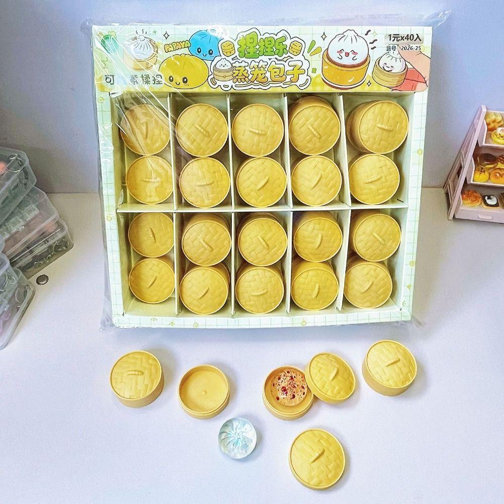 Soft Cute Squishy Crystal Bun Food Shape Fidget Sensory Toy Mini Dumplings Squishy Party Favors