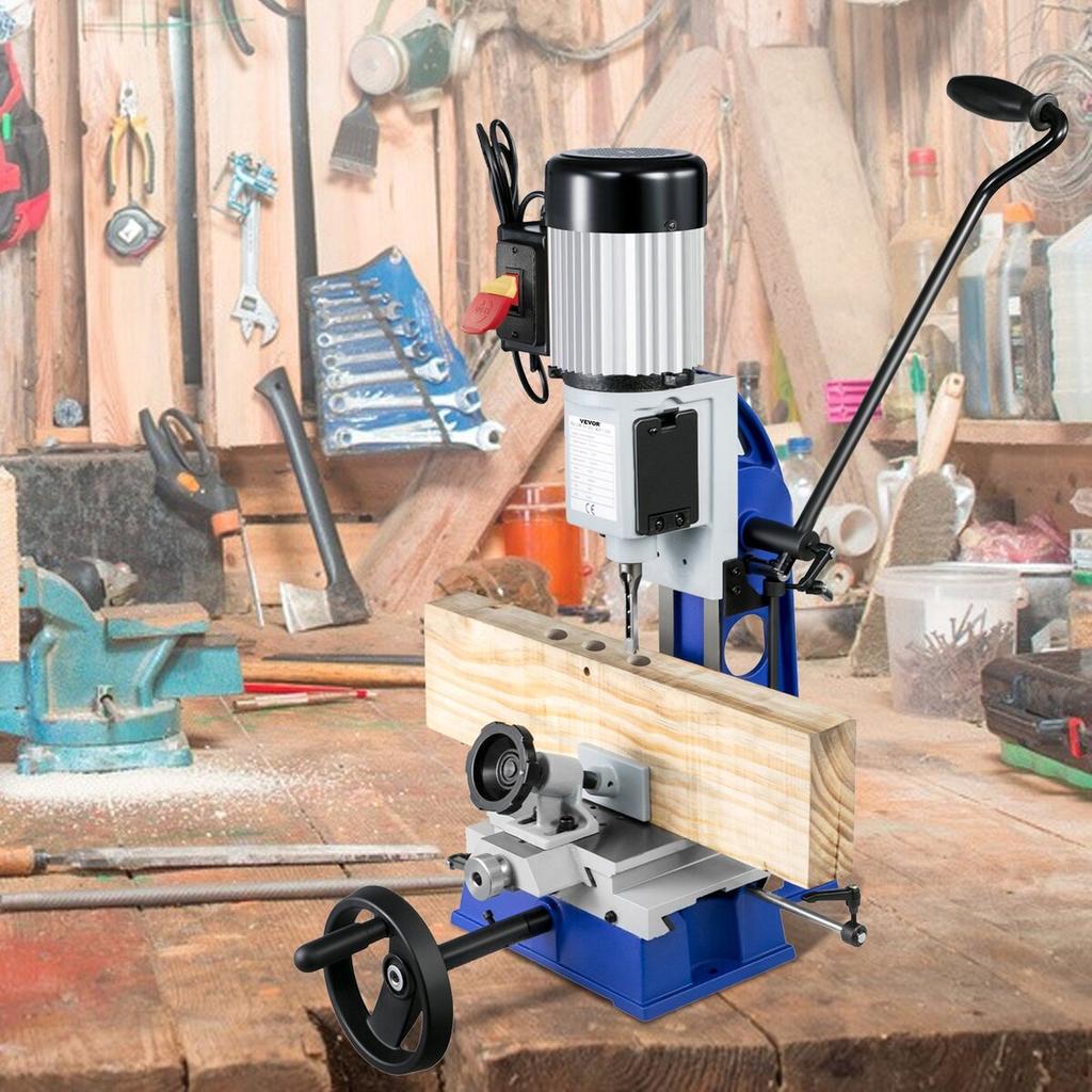 Table Mortiser, 1/2 HP, 1700 RPM, Bench Drill Press with Movable Workbench, Hollow Mortiser, for Drilling Round, Square, or Special Square Holes In