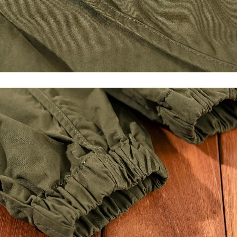 Zimní teplé kalhoty pro muže High Street ležérní khaki cargo kalhoty bavlna stahovací šňůrka elastický pas fleecové volné kalhoty mládežnická móda pánské kalhoty