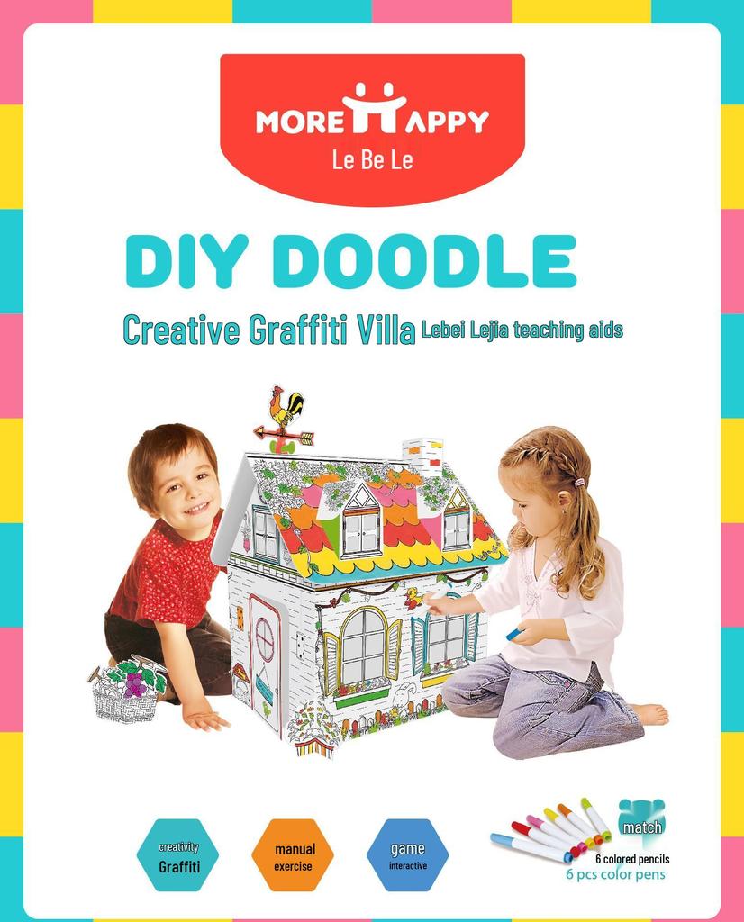 DIY Cardboard House Model for Kids: Creative Early Education Puzzle Toy (Ages 3-6)