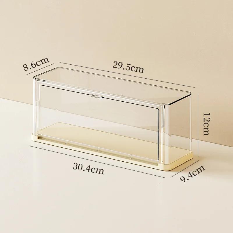 Stackable blind-box storage case, figure display box, dustproof PET clear organizer with stand for dolls and collectibles