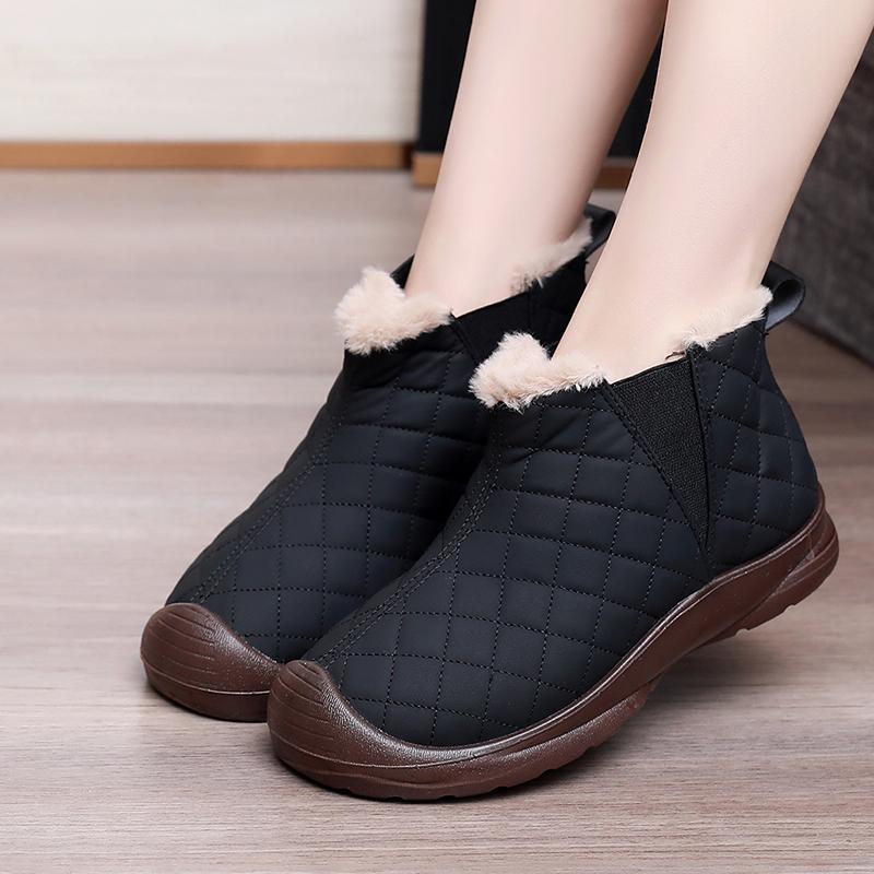 Schuhe Winter warm Samt Mutter Schuhe modisch rutschfest Ein-Pedal Baumwollschuhe vielseitig bequem Schneestiefel