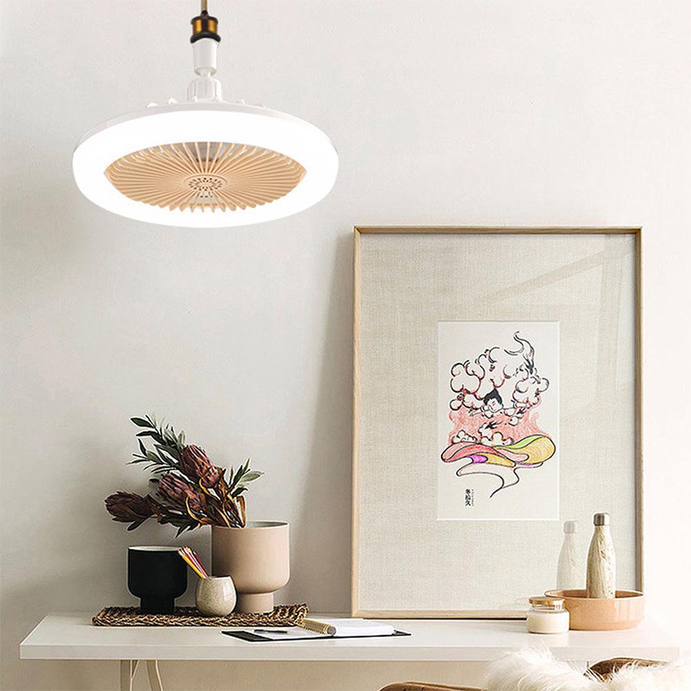 2 In 1 Silent Ceiling Fan Light 3 Gears Light Hanging Fan with Remote Control Dimming Three Color Light for Home Living Room