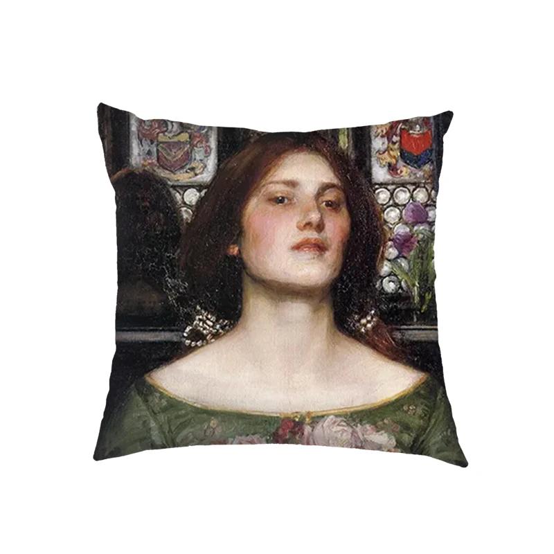 Artist John William Waterhouse Cushion Cover Religious Goddess Angel Pillowcase for Sofa Home Decor Throw Pillow Case Covers