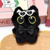 Angel Black Cat Plush Doll Keychain Badminton Car Key Ring Cute Doll Bag Pendant  Gifts