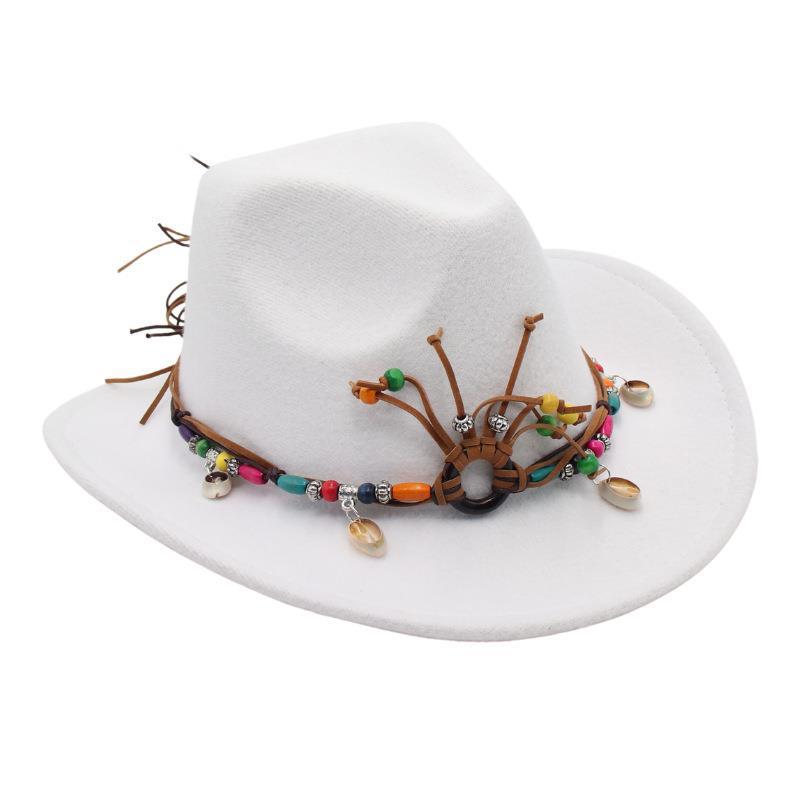 Hot-Selling Western Cowboy Hat Ethnic Style Stage Hat Warped Edge Fedora Hat British European And American Style