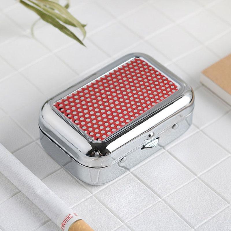 Portable Pocket Ashtray with Lid, Stainless Steel Metal Car Ash Tray, Mini Travel Cigarette Ash Holder for Outdoor Use