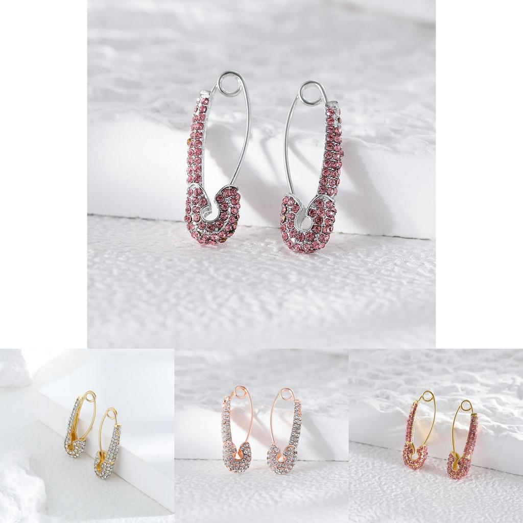 Elegant Colorful Geometric Rhinestone Earrings Perfect For Outfit Any