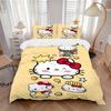 3pcs Lucky Hello Kitty Bedding Set Includes 1 Quilt Cover and 2 Pillowcases, Comfortable Bedding with Stylish Design for Bedroom W059