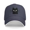 Washed Unisexs Baseball Cap Black Cat Face Classic Trucker Snapback Caps Adjustable Dad Hat Cat Lover Golf Hats