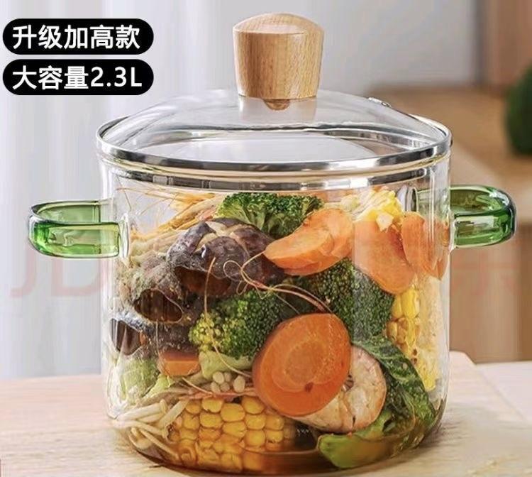 Glass pan with lid handle Multifunctional home kitchen Restaurant glass cooking pot